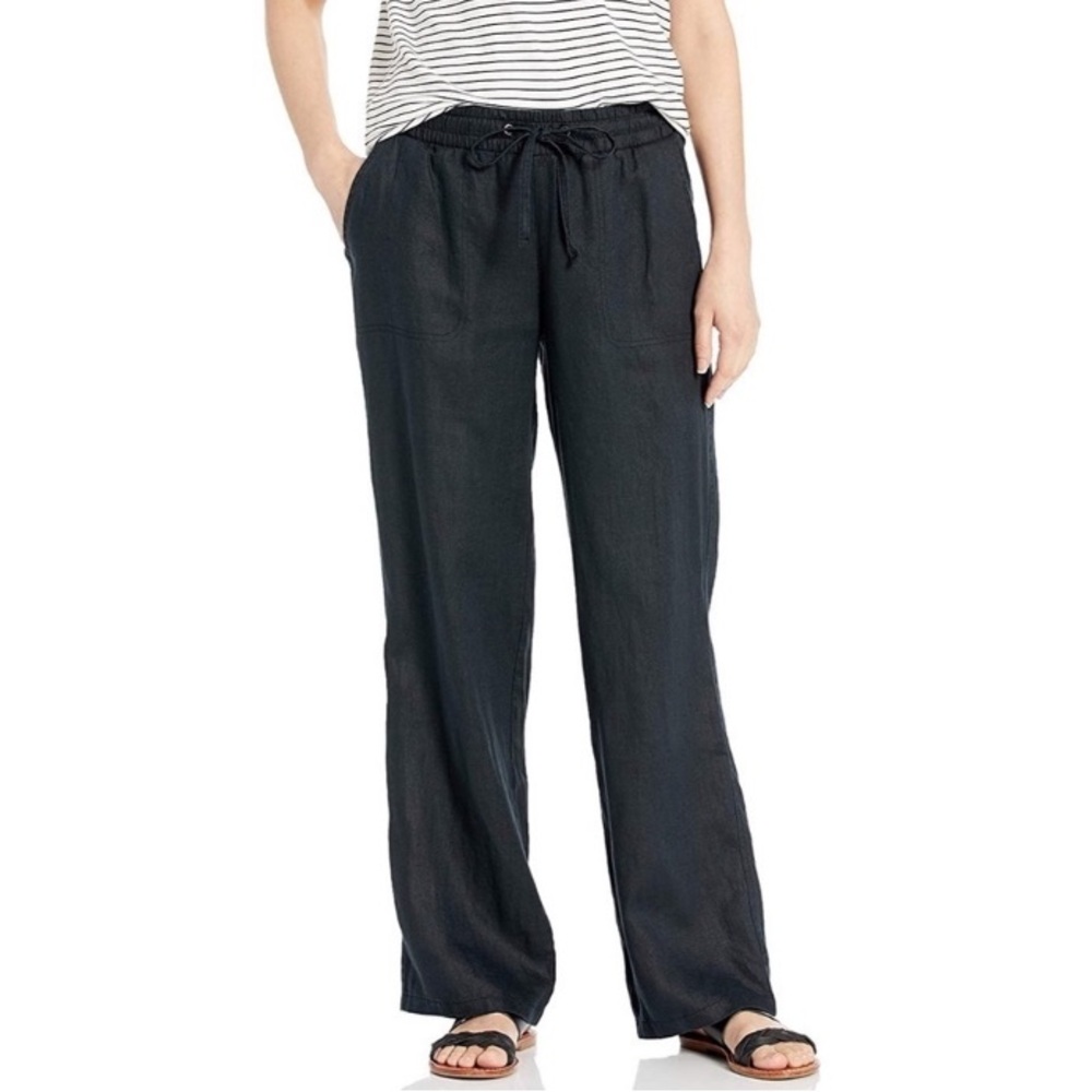 Love Tree | Linen Blend Drawstring Straight Leg Pants